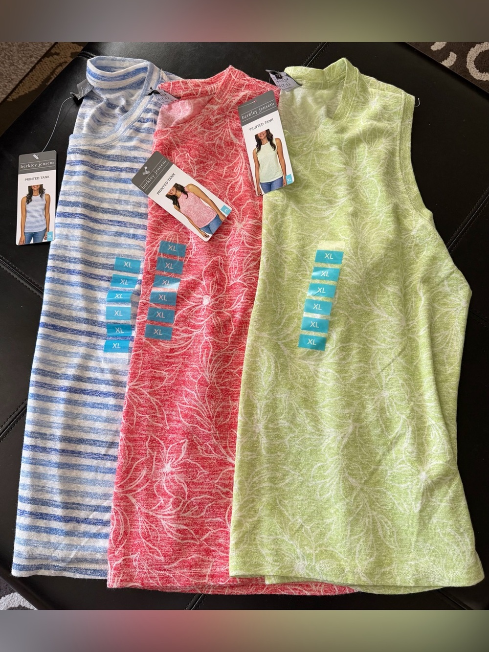 NWT lot of 3 Berkley Jensen sleeveless tops: size XL.